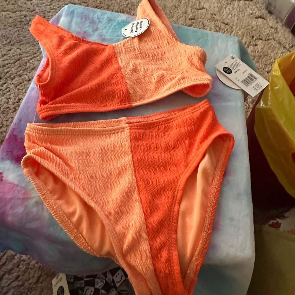 Orange and Peach Bikini Set